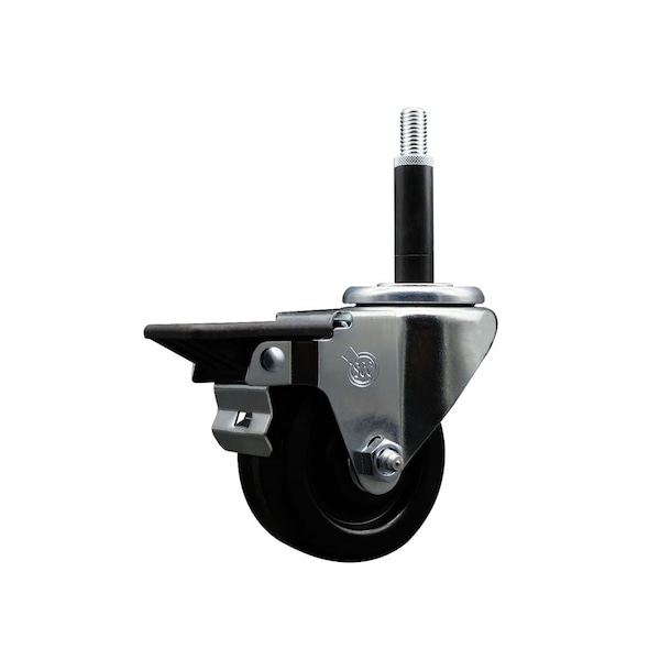 3'' Phenolic Swivel 3/4'' Expanding Stem Caster with Brake